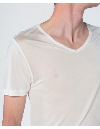 T-SHIRT "V" IN PURA SETA