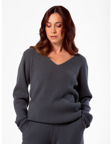 MAXI PULL IN 100% CASHMERE SCOLLO A V "SARA"