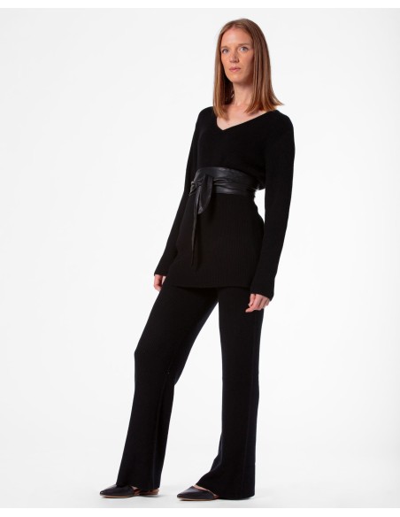 MAXI PULL IN 100% CASHMERE SCOLLO A V "SARA"