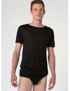 T-SHIRT IN PURA SETA UOMO - BIANCO 2