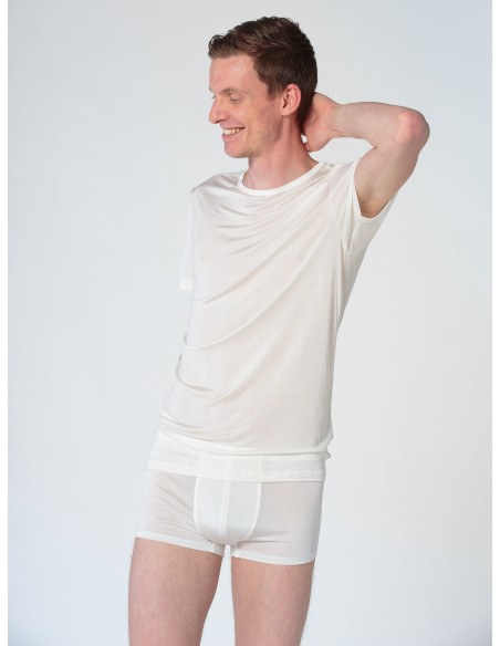 T-SHIRT IN PURA SETA UOMO