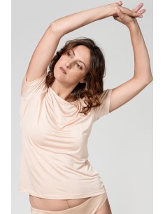 T-SHIRT IN PURA SETA A MANICHE CORTE - NERO 2