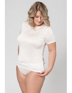 T-SHIRT IN PURA SETA A MANICHE CORTE - BIANCO 2