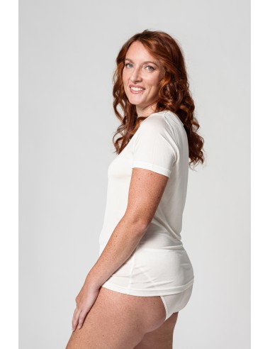 T-SHIRT IN PURA SETA A MANICHE CORTE