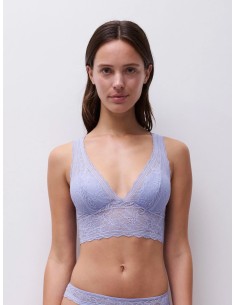 BRALETTE IN PIZZO SENZA FERRETTO "FLORAL TOUCH" - LILLA