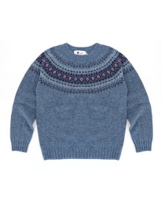 MAGLIONE SCOZZESE DONNA FAIRISLE "TILDA" - DENIM