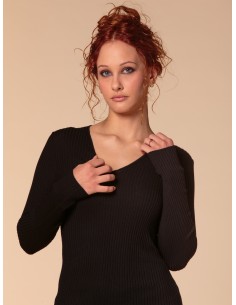 VESTITO CASHMIRETTO IN SETA E CASHMERE "AURORA" - NERO 2