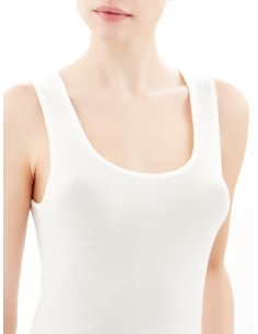 CANOTTA SPALLA LARGA IN LANA MERINO EXTRAFINE - BIANCO 2