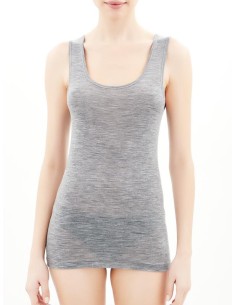 CANOTTA SPALLA LARGA IN LANA MERINO EXTRAFINE - GRIGIO