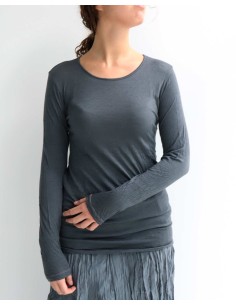 MAGLIA IN JERSEY DI LANA EXTRAFINE "WEGO" - GRIGIO