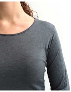 MAGLIA IN JERSEY DI LANA EXTRAFINE "WEGO" - GRIGIO 2