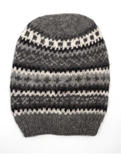 BERRETTO UNISEX IN 100% ALPACA "PATTERN" - GRIGIO