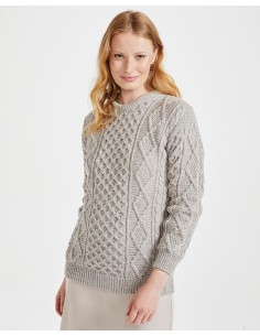 MAGLIONE UNISEX ARAN IN 100% LANA MERINO SUPERSOFT  - BEIGE