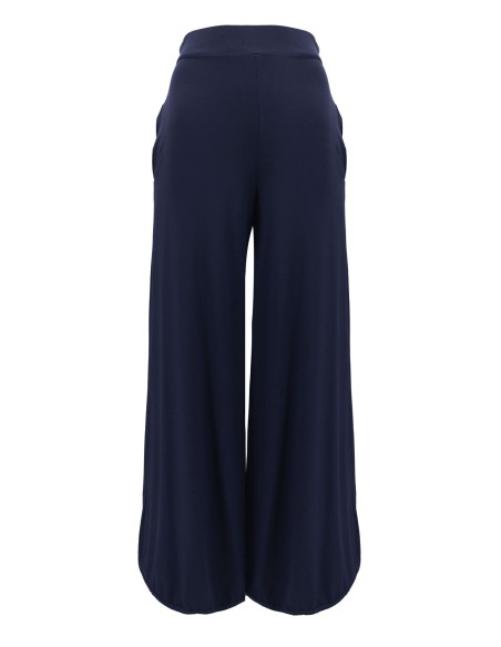 PANTALONI IN JERSEY DI BAMBU LUNGHI E AMPI A PALAZZO