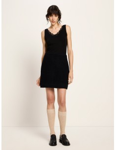 MINIGONNA IN 100% LANA - NERO 2