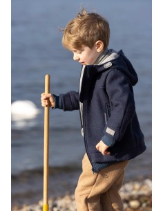 GIUBBOTTO IN 100% LANA COTTA BAMBINI E RAGAZZI - OLIVA