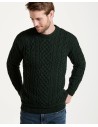 MAGLIONE ARAN GIROCOLLO IN LANA IRLANDESE SUPERSOFT