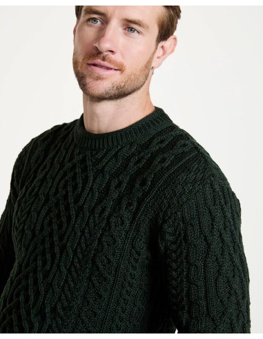 MAGLIONE ARAN GIROCOLLO IN LANA IRLANDESE...