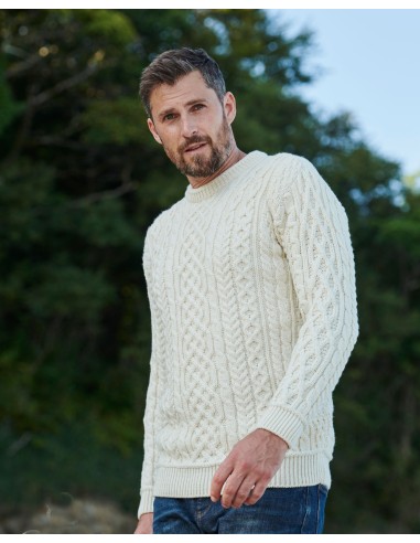 MAGLIONE ARAN GIROCOLLO IN LANA IRLANDESE...