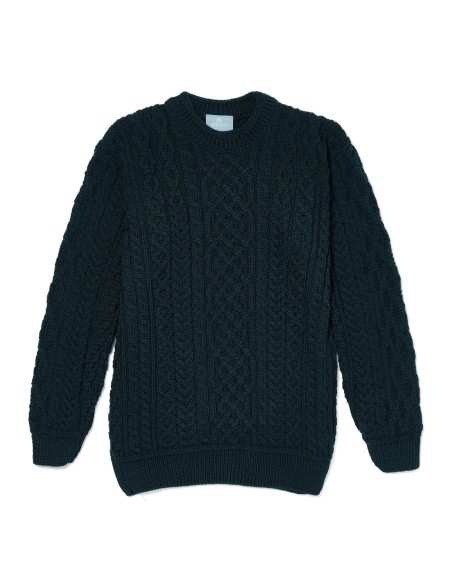 MAGLIONE ARAN GIROCOLLO IN LANA IRLANDESE SUPERSOFT