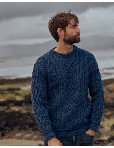 MAGLIONE ARAN GIROCOLLO IN LANA IRLANDESE...