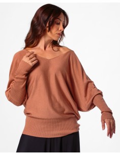 CASHMIRETTA SCOLLO A V "ELISA" LIMITED - MOCHA 2