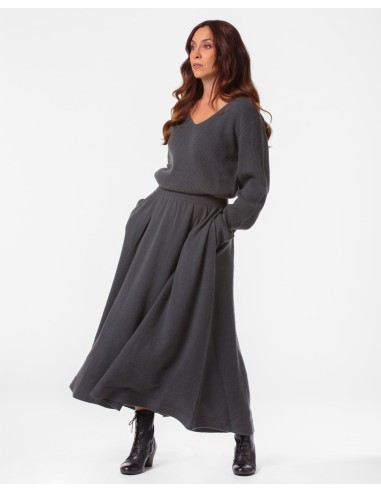 GONNA AMPIA 100% CASHMERE CON PENCES "MARTA"