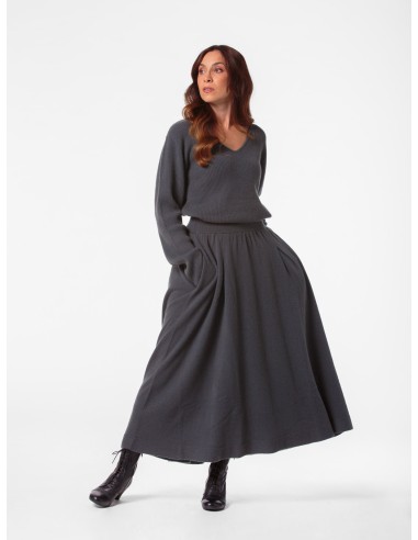 GONNA AMPIA 100% CASHMERE CON PENCES "MARTA"