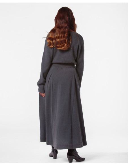 GONNA AMPIA 100% CASHMERE CON PENCES "MARTA"