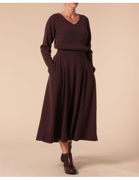 GONNA AMPIA 100% CASHMERE CON PENCES "MARTA"