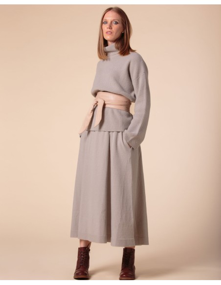 GONNA AMPIA 100% CASHMERE CON PENCES "MARTA"
