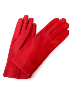 GUANTO DONNA IN PELLE E CASHMERE  - ROSSO