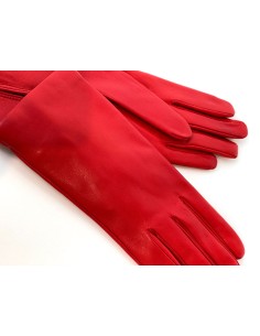 GUANTO DONNA IN PELLE E CASHMERE  - ROSSO 2
