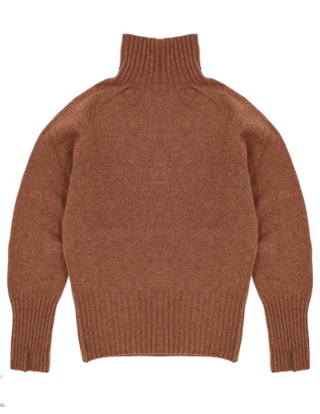 MAGLIONE DONNA SCOZZESE IN LANA DI AGNELLO SUPERFINE COLLO ALTO