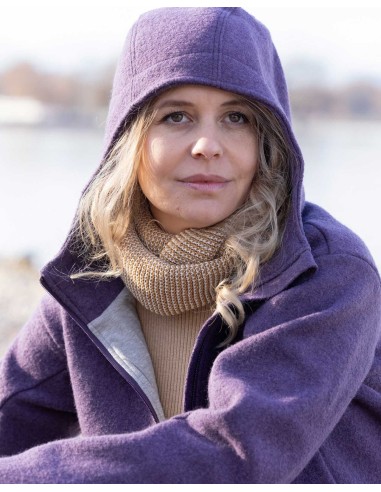 GIACCA DONNA IN 100%  LANA COTTA CON CAPPUCCIO...