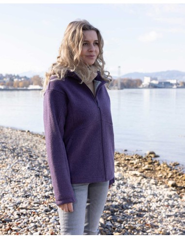 GIACCA DONNA IN 100%  LANA COTTA CON CAPPUCCIO...