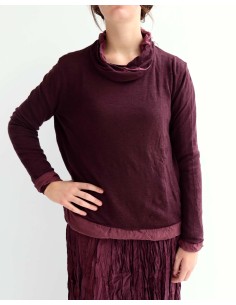 MAGLIA MANICHE LUNGE IN SETA E LANA "WINTO" - NAVY 2