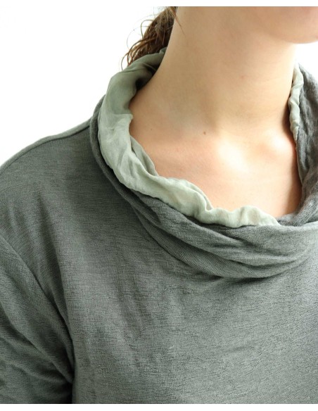MAGLIA MANICHE LUNGE IN SETA E LANA "WINTO"