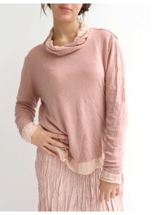 MAGLIA MANICHE LUNGE IN SETA E LANA "WINTO" - ROSE'