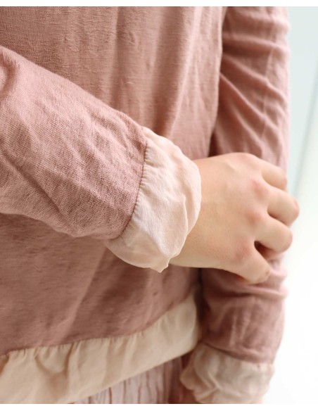 MAGLIA MANICHE LUNGE IN SETA E LANA "WINTO"