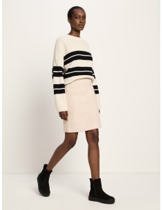 GONNA IN LANA COTTA E COTONE BIO - SABBIA 2