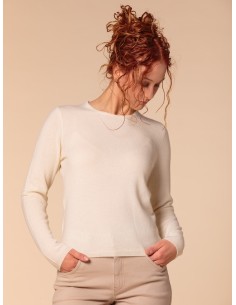 PULL BASIC IN 100% BABY CASHMERE "OLIVIA" - NATURALE 2
