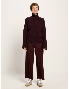 MAGLIONE OVERSIZE TRECCE IN LANA E COTONE BIO - VINACCIA 2