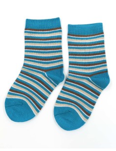 CALZINI IN BAMBU'KIDS "STRIPE" - PETROLIO 2