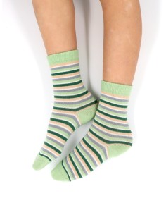 CALZINI IN BAMBU'KIDS "STRIPE" - MENTA 2