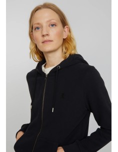 FELPA IN COTONE BIOLOGICO GARZATO VEGAN "DAHLIA" - NERO 2