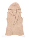 GILET CON CAPPUCCIO IN  BABY ALPACA, SETA E LINO "BREMEN"