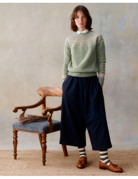 MAGLIONE DONNA IN PURA LANA VERGINE SCOZZESE "YOLK CREW"