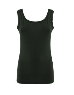 CANOTTA SPALLA LARGA IN BAMBU' - NERO