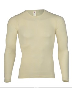T-SHIRT UOMO IN LANA-SETA MANICHE LUNGHE - NATURALE